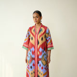 Maheeka Slub Cotton Kurta - Ocean Blue