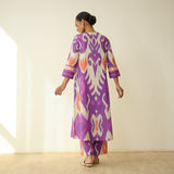 Maayra Slub Cotton Kurta Set - Purple