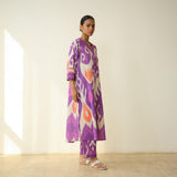 Maayra Slub Cotton Kurta Set - Purple