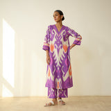 Maayra Slub Cotton Kurta Set - Purple