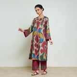 Moonara Hand Embroidered Woollen Kurta Set - Beige