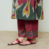 Moonara Hand Embroidered Woollen Kurta Set - Beige