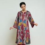 Moonara Hand Embroidered Woollen Kurta - Dusty Pink