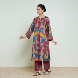 Moonara Hand Embroidered Woollen Kurta - Dusty Pink