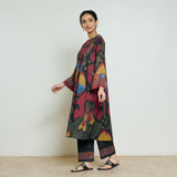 Moonara Hand Embroidered Woollen Kurta Set - Black