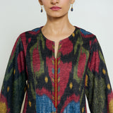 Moonara Hand Embroidered Woollen Kurta - Black