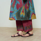 Moonara Hand Embroidered Woollen Kurta Set - Ocean Blue