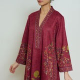 Gulmohar Woollen Kurta - Brick Red