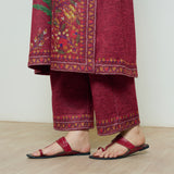Gulmohar Woollen Kurta Set - Brick Red