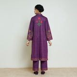 Gulmohar Woollen Kurta Set - Violet