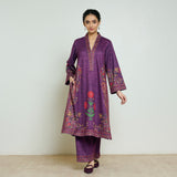 Gulmohar Woollen Kurta Set - Violet