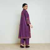 Gulmohar Woollen Kurta Set - Violet