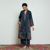 Gulmohar Woollen Kurta Set - Charcoal