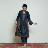 Gulmohar Woollen Kurta Set - Charcoal