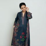 Gulmohar Woollen Kurta - Charcoal