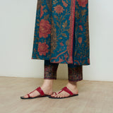Valley of Flowers Hand Embroidered Woollen Kurta Set - Transformative Teal