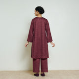 Burans Woollen Kurta Set - Red