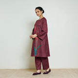 Burans Woollen Kurta Set - Red