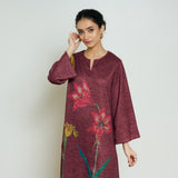 Burans Woollen Kurta Set - Red
