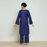 Burans Woollen Kurta Set - Navy Blue