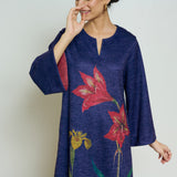 Burans Woollen Kurta Set - Navy Blue