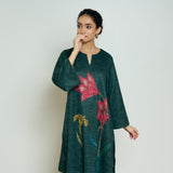 Burans Woollen Kurta Set - Forest Green