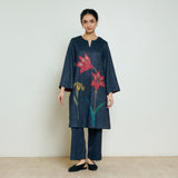 Burans Woollen Kurta Set - Charcoal