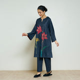Burans Woollen Kurta Set - Charcoal