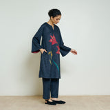 Burans Woollen Kurta Set - Charcoal