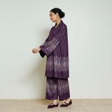 Snowflower Woollen Kurta - Cherry Lacquer