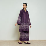 Snowflower Woollen Kurta - Cherry Lacquer