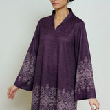 Snowflower Woollen Kurta - Cherry Lacquer