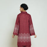 Snowflower Woollen Kurta - Brick Red