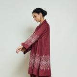 Snowflower Woollen Kurta - Brick Red