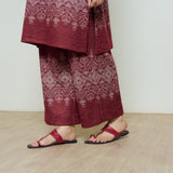 Snowflower Woollen Coord Set - Brick Red