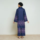 Snowflower Woollen Coord Set - Violet