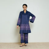 Snowflower Woollen Kurta - Violet