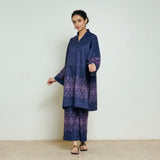 Snowflower Woollen Kurta - Violet