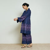 Snowflower Woollen Coord Set - Violet