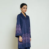 Snowflower Woollen Kurta - Violet