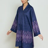 Snowflower Woollen Kurta - Violet