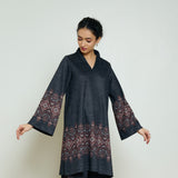 Snowflower Woollen Kurta - Black