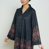 Snowflower Woollen Kurta - Black