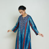 Lumora Hand Embroidered Woollen Kurta - Indigo Blue
