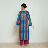 Rayforest Hand Embroidered Woollen Kurta - Indigo Blue