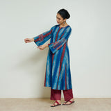 Rayforest Hand Embroidered Woollen Kurta - Indigo Blue