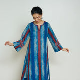 Rayforest Hand Embroidered Woollen Kurta - Indigo Blue