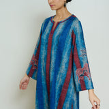 Rayforest Hand Embroidered Woollen Kurta - Indigo Blue