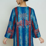 Rayforest Hand Embroidered Woollen Kurta - Indigo Blue