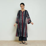 Rayforest Hand Embroidered Woollen Kurta - Charcoal